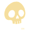 Minimalist skull in beige