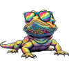 Skægagame-akvarel-Pogona-kunst