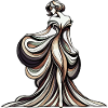 Dreamy woman in flowing dress