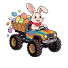 Osterhase im Monstertruck