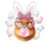 Easter Bunny Capybara with Leopard Glasses