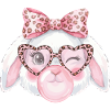 Leopardgläser Ostern Häschen mit Rosa Schleife