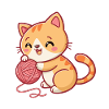Happy playful kitten with ball