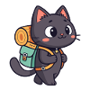 Wanderkatze mit Rucksack