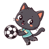 Chat foot mignon joueur