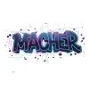 Macher Neon Graffiti Schriftzug