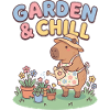 Garden & Chill Capybara Illustration