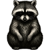 Monochrome Raccoon Print