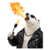 Polar Bear Fire Breath Leather Jacket