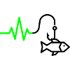 ECG Heart Rate Fish Hook Outline