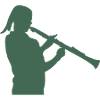 Bläser Silhouette mit Blockflöte