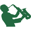 Jazz-Saxophonist Silhouette