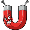 Angry Magnet Cartoon with Screws