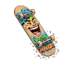 Laughing Skateboard Graffiti