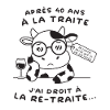 Retraite Humour : Vache Drôle (texte noir)