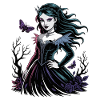 Dark Blossoms Gothic Lady