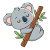 Cuddly koala on branch