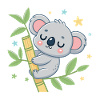 Koala auf Bambus-Träumerei