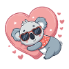 Koala Heart on Pink Background