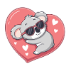 Solar Koala on Pink Heart