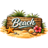 Beach Wooden Sign Beach Illustration