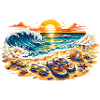 Sunset on the beach illustration