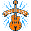 Rock'N'Roll-Banner mit Gitarre