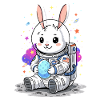 Lapin de Pâques astronaute Espace