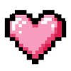 Retro 8-bit pixel heart