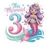 Mermaid 3rd Birthday 3 Years