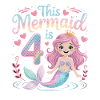 Mermaid 4th Birthday 4 Years