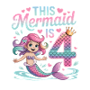 Mermaid 4th Birthday 4 Years