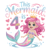 Mermaid 4th Birthday 4 Years