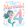 Mermaid 4th Birthday 4 Years