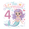 Mermaid 4th Birthday 4 Years