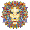 Geometric lion head