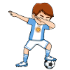 Dessin animé de Football Boy Argentine