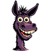 Funny cartoon donkey with crazy smile