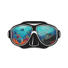 Diving goggles underwater world