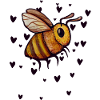 Abeille aquarelle avec des cœurs