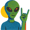 Neon Alien Rock Sign