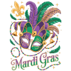 T-shirt del Mardi Gras – Maschera da Giullare con piume