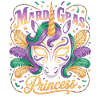 T-shirt della Principessa del Mardi Gras Carnevale con Maschera Unicorno