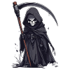 Grim Reaper in black robe