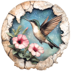 Kolibri mit Blüten