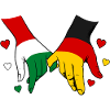 Hungary Germany Flags Holding Hands