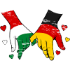 Hungary Germany Flags Hand Holding Used