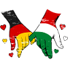 Germany Hungary Flag Holding Hands Used
