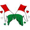 Hungary Flag Holding Hands