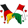 Germany Hungary Flag Holding Hands